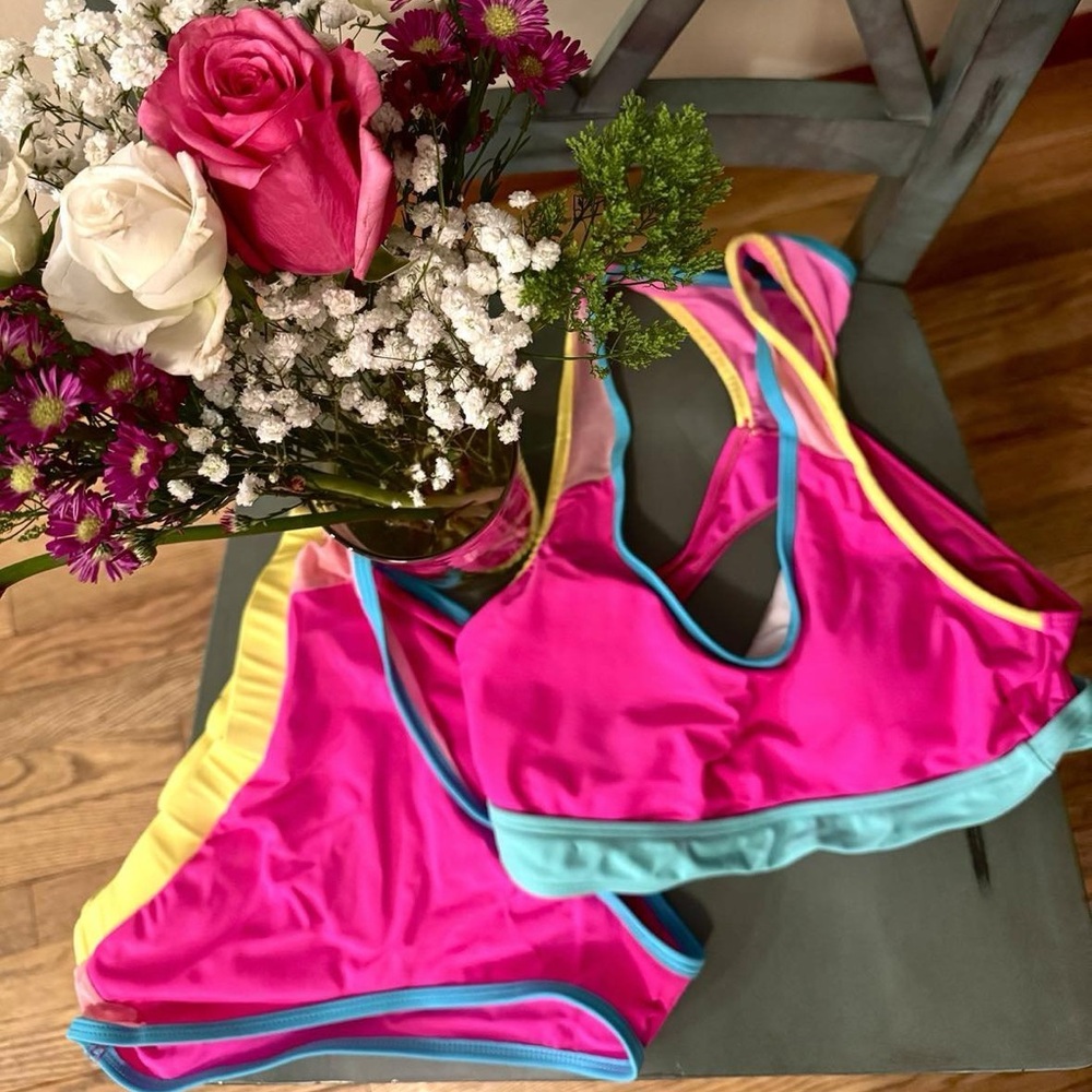 Two-Piece Neon Swimsuit